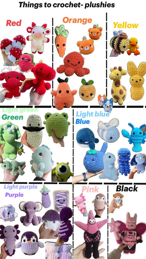 If u wanna find more- search Crochet plushies [enter color here] Chunky Yarn Crochet, Crochet Plushies, Crochet Tutorial Pattern, Easy Crochet Animals, Crochet Aesthetic, Quick Crochet Patterns, Pola Amigurumi, Crochet Animals Free Patterns, Crochet Business