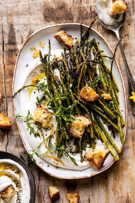 Sesame Roasted Asparagus with Whipped Feta | halfbakedharvest.com #asparagus #springrecipes #healthyrecipes #sidedish #easter Easter Dinner Side Dishes, Easter Dinner Sides, Healthy Roasted Vegetables, Greek Chicken And Potatoes, Best Asparagus Recipe, Easter Side Dishes, Asparagus Recipes, Whipped Feta, Dinner Side Dishes