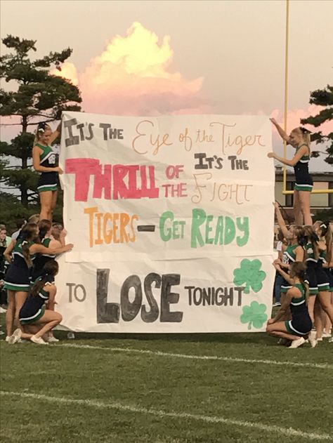 Cheer Banners For Football, Game Day Signs, Football Game Signs, Run Through Signs, Cheer Banners, Football Sayings, Cheerleading Signs, Spirit Posters, Game Signs