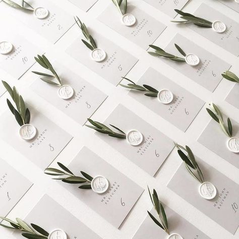 Escort Cards, Place Cards, Escort Card Ideas, Wedding Escort Cards | OneFabDay.com Ireland Bride And Breakfast, Simple Elegant Wedding, Happy Wedding Day, White Wax, Wedding Places, Wedding Seating, Wedding Place Cards, Happy Wedding, Olive Branch