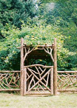 Rustic Garden Fence, Rustic Arbor, Garden Gates And Fencing, Twig Furniture, Garden Gate Design, Garden Arbor, Have Inspiration, Garden Trellis, Garden Structures