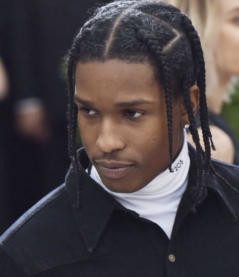 Asap Rocky Hairstyle, Asap Rocky Hair, Asap Rocky Braids, Single Braids Hairstyles, Hair Twists Black, Natural Hair Men, Boy Braids Hairstyles, Cornrow Hairstyles For Men, Hair Twists