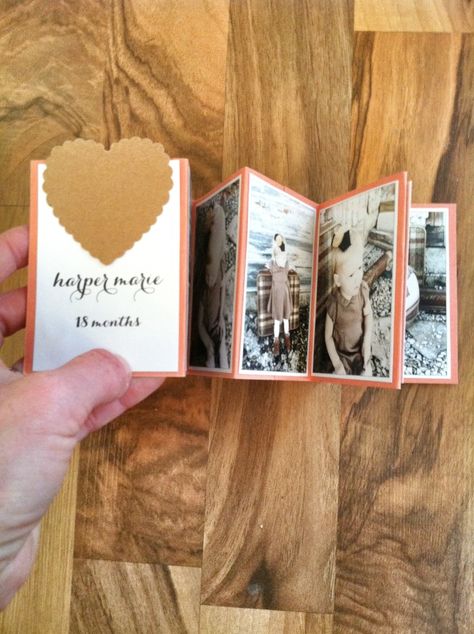 Accordion Scrapbook, Photo Albums Diy, Accordian Book, Handmade Photo Album, Brag Books, Photo Cards Diy, Mini Photo Books, Small Photo Albums, Photo Gifts Diy