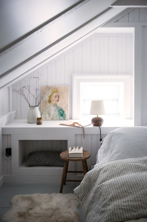 Remodeling 101: Everything You Need to Know About Shiplap, Beadboard, and V-Groove Interior Wood Paneling, Zen Interiors, Interior Design Minimalist, Attic Remodel, Casa Vintage, Attic Bedroom, Cozy Interior, Decor Minimalist, Minimalist Bedroom