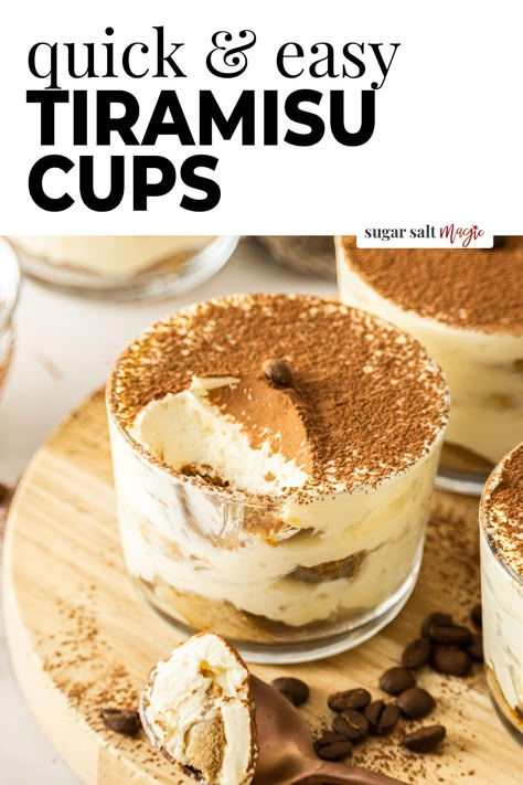 Individual Tiramisu Cups, Individual Tiramisu, Finger Biscuits, Gluten Free Tiramisu, Dessert Shooters Recipes, Tiramisu Cups, Mascarpone Whipped Cream, Shooter Recipes, Easy Tiramisu Recipe