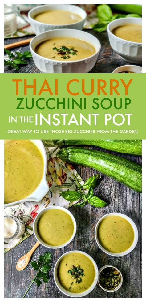 Curry Zucchini, Zucchini Soup Recipes, Soup Instant Pot, Zucchini Soup, Instant Pot Soup Recipes, Instant Pot Soup, Low Carb Soup, Thai Curry, Instapot Recipes