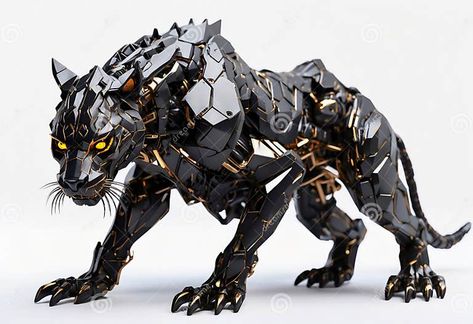 Futuristic, Mechanical Cybernetic Panther Isolated on a White Background. Ideal for Futuristic Technology, Robotics, Cybernetics, Stock Illustration - Illustration of creatures, panther: 297467025 Robotic Animals Concept, Futuristic Animals, Steel Defender, Robotic Animals, Robot Bird, Mechanical Animals, Robot Animal, Futuristic Robot, Arte Robot