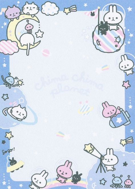 Space Bunny, Kawaii Printables, Memo Sheets, Memo Pad Design, Note Writing Paper, Writing Paper Printable, Memo Paper, Memo Pads, Printable Scrapbook Paper