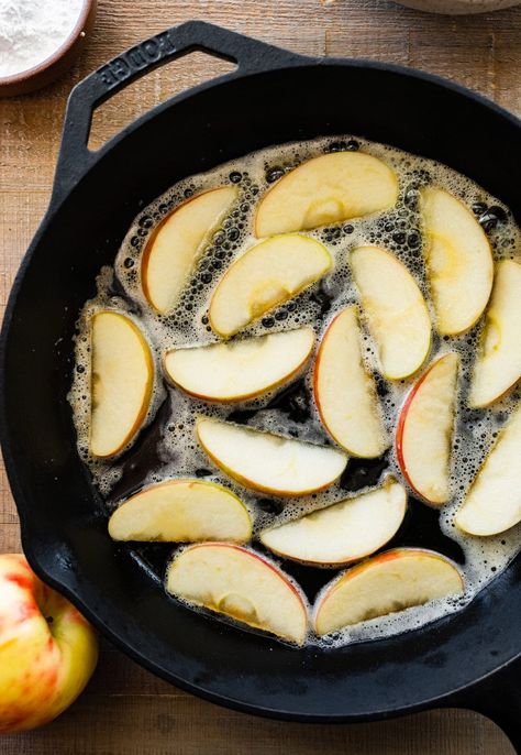 German Apple Pancake Recipe (AKA Apple Dutch Baby) the BEST apple pancake flavored with a hint of vanilla and cinnamon. Enjoy! Apple German Pancake, Apple Dutch Baby Pancake, Sauted Apples, German Apple Pancake Recipe, Apple Dutch Baby, German Apple Pancake, Dutch Baby Pancake Recipe, Apple Pancake Recipe, Dutch Baby Pancakes