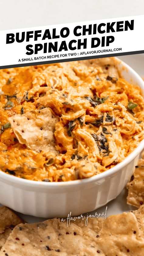 Buffalo Spinach Dip, Buffalo Chicken Spinach Dip, Chicken And Spinach Dip, Chicken Spinach Dip Recipes, Spinach Chicken Dip, Recipe For Buffalo Chicken Dip, Buffalo Ranch Chicken Dip, Spinach Appetizers, Spinach Cheese Dip