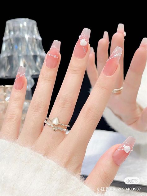 #chinese #nails #nailsart #acrylicnailart #gelnails #xiaohongshu #jelly #jellynails #douyin Chinese Nail Art Douyin, Chinese Jelly Nails, Douyin Nails Almond, Xiaohongshu Nails, Chinese Nails, Douyin Nails, Kpop Nails, Bubble Nails, Hand Nails