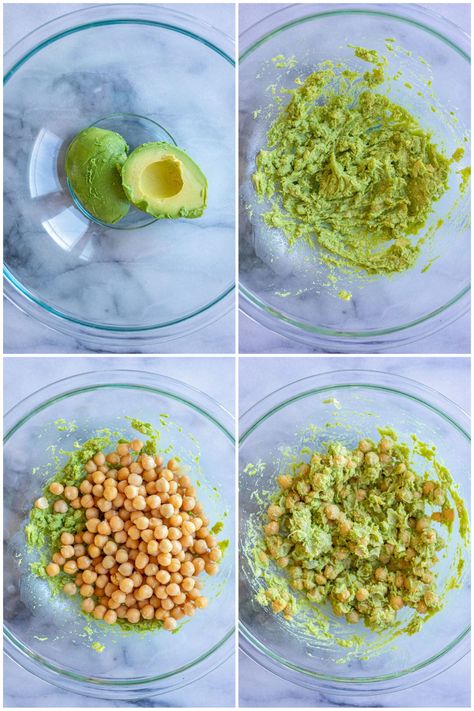 These Avocado Pesto Chickpea Sandwiches only take about 10 minutes to make so they're perfect for a quick and easy vegan lunch! You only need a few ingredients to make these super flavorful and healthy sandwiches. #chickpea #smashedchickpeas #avocadopesto #chickpeasandwich #sandwichrecipe Avocado Chickpea Sandwich, Chickpea Sandwiches, Pesto Chickpea, Chickpea Pesto, Avocado Chickpea Salad, Vegan Chickpea Recipes, Vegan Pesto Recipe, Chickpea Sandwich, Homemade Pesto Recipe