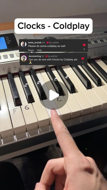 1.2M views · 38K likes | Fabrice Breuss | Piano Tutorials on Instagram: "Play Clocks by Coldplay easily just like that (Easy Piano Tutorial) 🕰️🎹
.
#piano #tutorial #pianolessons #clocks #coldplay" Clocks Piano, Coldplay Piano, Music Clock, Piano Tutorial, Easy Video, Easy Piano, Piano Lessons, Coldplay, Piano