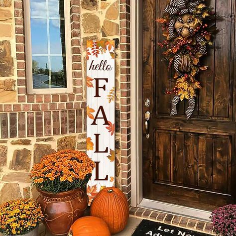 Autumn Large Welcome Porch Sign with Leaves And Pumpkin for Home Front, Door, Yard, Party Decor Welcome Sign Front Door Fall, Fall Welcome Sign, Fall Decor Signs, Welcome Porch Sign, Home Front Door, Welcome Signs Front Door, Yard Party, Porch Welcome Sign, Fall Front Door