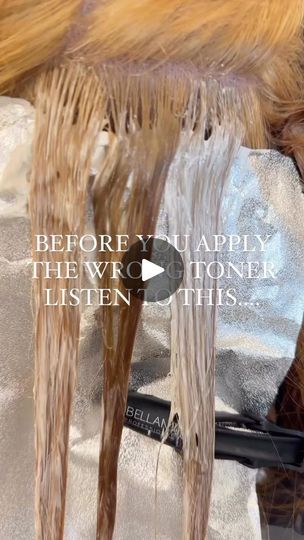 12K views · 1.2K reactions | ‼️DON’T HAVE TIME TO TEST YOUR TONER- BUT YOU CAN FIX A WHOLE HEAD MISTAKE⁉️👀

it’s #TIPTUESDAY and you don’t want to miss @hairbyshawna_russell pro tip on testing your formulas! 
GUILTY 🙋‍♀️We have all toned twice or more to correct something! This method will save you time and the heart attack you get when your toner gets funky😜

When doing color corrections & you’re not sure what toner combos to use do this⬇️⬇️

✅1. 1st color match the underlying pigment to your color book! We matched her roots to 9-7 & the rest to 7-57. So we knew we were cancelling gold(yellow) & copper (orange)

✅2. Next look at a color wheel and which color is complimentary (opposite of each other) this case violet for yellow & blue for orange. Make sure your toner has both!

✅3. Pick Wells Toner Chart, Colour Correction Hair, Tone Yellow Hair, Toner For Orange Hair, Color Correction Hair, Get Funky, Copper Hair Color, Color Book, Pro Tip