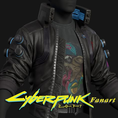 Cyberpunk 2077 Fanart (WIP), on ArtStation at https://www.artstation.com/artwork/Nx8Gq5 Cyberpunk Fanart, Cyberpunk 2077 Fanart, Custom Computers, Cyberpunk Jacket, Techwear Cyberpunk, Props Concept, Custom Computer, Cyberpunk Art, Cyberpunk 2077