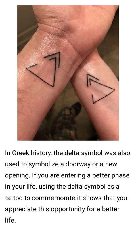 Greek Tattoos With Meaning, Apollo Symbol Tattoo, Tattoo Greek Symbol, Greek Symbols Tattoos, Delta Symbol Tattoo, Tattoos To Get In Greece, Simple Greek Mythology Tattoos, Delta Tattoo, Greek Symbol Tattoo