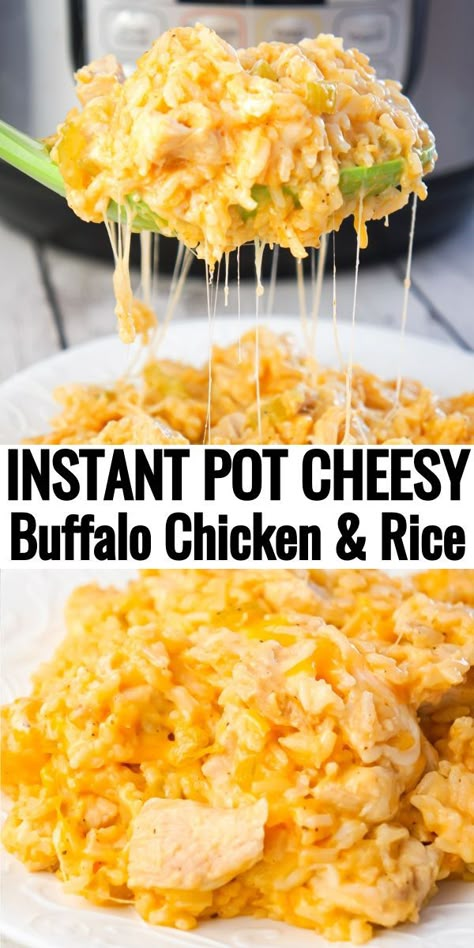 Buffalo Chicken And Rice, Pressure Cooker Dinner, Buffalo Chicken Rice, Cheesy Buffalo Chicken, Long Grain White Rice, White Rice Recipes, Rice Recipes For Dinner, Diner Recept, Instant Pot Recipes Chicken