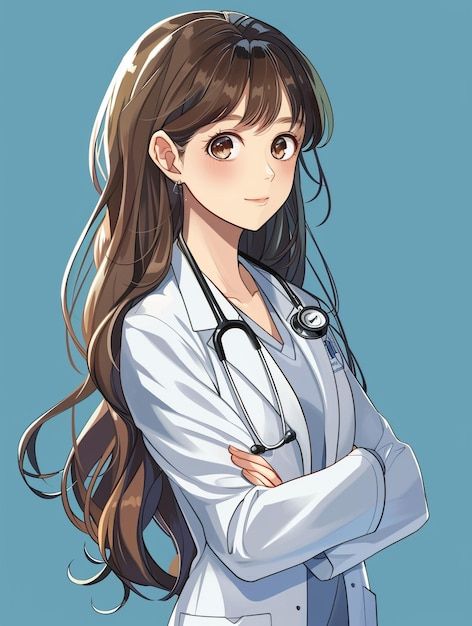 Anime Doctor Aesthetic, Doctor Drawing Medical, Anime Doctor Woman, Character Design Doctor, Anime Female Doctor, Anime Doctor Drawing, Female Doctor Aesthetic, Doctor Anime, Anime Doctor