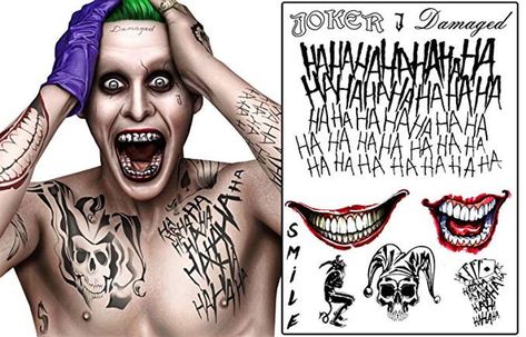 Joker Temporary Tattoos Cosplay Costume Halloween | Etsy Batman Fancy Dress, Tato Joker, Joker Halloween Costume, Small Wave Tattoo, Vampire Tattoo, Joker Halloween, Der Joker, Joker Costume, Joker Tattoo