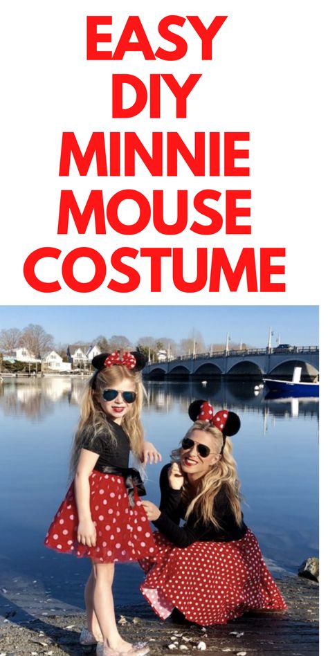 DIY Minnie Mouse Costume for Halloween - Looking for some Halloween costumes? Here's an easy DIY Minnie Mouse. Minnie Mouse Costume For Kids, Diy Minnie Mouse Costume, Minnie Mouse Costume Diy, Diy Dress Pattern, Minnie Mouse Halloween Costume, Easy Diy Decorations, Minnie Mouse Costume, Disney Free, Mighty Mouse