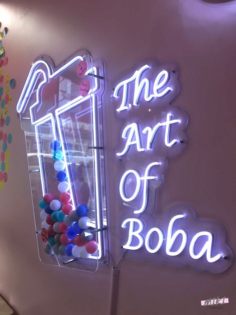 Boba Place, Boba Bar, Bubble Tea Flavors, Standee Design, Bubble Tea Shop, Creative Wall Painting, Tea Store, Cafe Interior Design, Flavored Tea