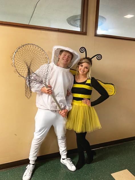 Bee Costumes Women's, Bee Dress Up, Honey Bee Costume Women, Bee Adult Costume, Bee And Bee Keeper Costume Diy, Bumble Bee Couple Costume, Bee And Bee Catcher Costume, Bee And Bee Keeper Costume Couple, Womens Bee Costume