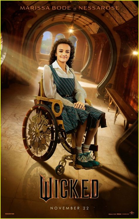 Wicked Movie 2024, Nessarose Wicked, Wicked Poster, Movie Character Posters, Wicked Movie, Character Posters, Jeff Goldblum, Wicked Musical, Peter Dinklage