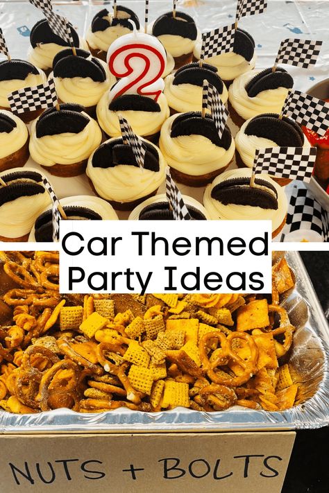 Nascar Themed Food, 3rd Birthday Food, Cars Theme Bday Party, 2 Fast Birthday Party Food Ideas, Racing Food Ideas, Race Food Ideas, Food For Race Car Birthday, Car Charcuterie Board, Need Four Speed Birthday Food