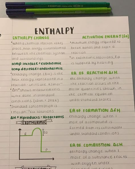 #StudyInspiration 🌈 on Instagram: “notes i made on enthalpy for chemistry 🧪 R #alevels #chemistry#exams#revision#notes#organicchemistry#green” Higher Chemistry Notes, Chemistry Notes Igcse, Chromatography Notes, Enthalpy Chemistry, Organic Chemistry Notes Aesthetic, Ap Chemistry Notes, Chemistry Aesthetic Notes, General Chemistry Notes, Chemistry Notes Aesthetic