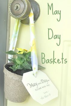 May Baskets, May Day Baskets, Floral Projects, Berry Basket, Pretty Ribbon, Visiting Teaching, Diy Porch, May Days, Happy May