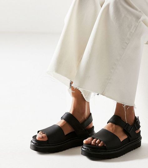 Dr. Martens Voss Black Leather Sandals Voss Sandals, Dr Martens Voss, Martens Sandals, Dr Martens Sandals, Doc Martens Style, Doc Martens Outfit, Martens Style, Doc Martens Boots, Camila Morrone