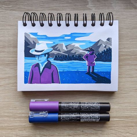 Posca Mountain, James Chapman, Acrylic Pens, Posca Markers, Brokeback Mountain, Posca Art, Film Art, I Wish I Knew, Pen Art