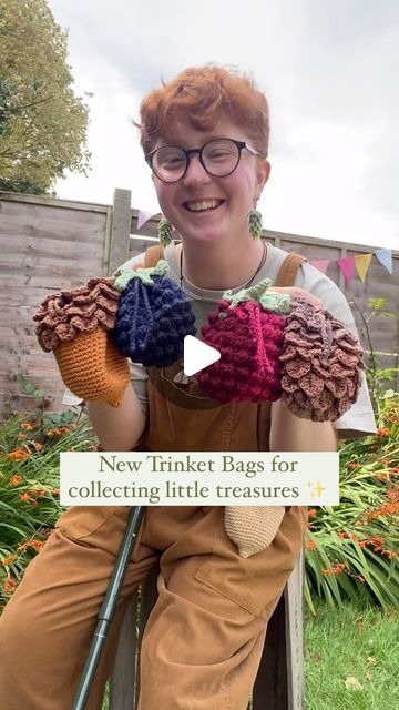 Alex on Instagram: "Out today - Limited availab!lity! ✨ Here are my new Trinket Bag designs!  I’ve been working on these patterns for the past few months, and pattern testing for these designs will start soon!  So many of you loved the pinecone trinket bags, and if you’re the type of person who likes to collect interesting little things when you’re out on a walk, or you just want to keep your little essentials handy, then these are perfect!  There’s only 1 of each availab!e, but if you miss the chance, I now have a mailing list so you will get a little email when they’re back!
#cottagecoreaesthetic #cottagecorestyle #gremlincore #hobbitcore #goblincoreaesthetic" Goblin Core Aesthetic, Trinket Bag, Bag Pattern Free, Type Of Person, Bag Designs, Cottagecore Style, Cottage Core Aesthetic, Mailing List, Fiber Arts