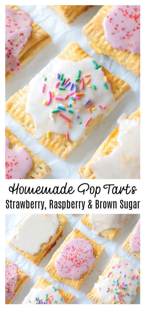 Homemade Pop Tarts Homemade Pop Tarts Recipe, Brown Sugar Pop Tarts, Pop Tarts Recipe, Homemade Butterfingers, Tart Crust Recipe, Fresh Blueberry Pie, Homemade Pop Tarts, Poptart Recipe, Pasties Recipes