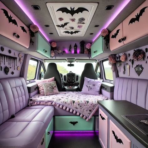 Lets make a pastel goth crochet camper 💖 follow me on this journey Shout out to all small businesses i need pastel goth, halloween or alternative camper deco and practical things. please comment what you make I will only use items from smallbusiness so that the pastel goth crochet camper is as unique as you are I will also Show you more Spooky 🐕💖 content I used some ai Tools for inspiration please comment with your small Business or a small Business with fits and you love 💖 #camper #c... Goth Camper, Crochet Camper, Pastel Vans, Goth Crochet, Pastel Goth Halloween, 2024 Wishlist, Goth Halloween, Pastel Goth, You Make Me