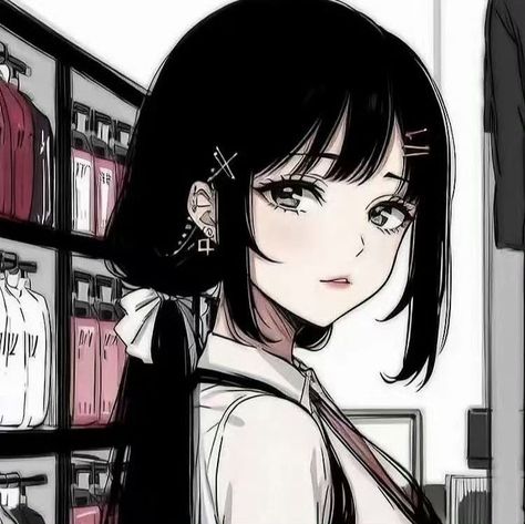 Anime Show, Anime Black Hair, 5 Anime, Anime Monochrome, Digital Art Anime, Anime Profile, Cartoon Profile Pics, Cute Profile Pictures, Anime Couples Drawings