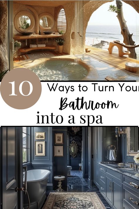 Turn your everyday bathroom into a luxurious retreat with these spa bathroom ideas that will help you create a statement bathroom. Discover tips for incorporating calming colors, plush textures, and serene elements that evoke a spa-like ambiance. From elegant fixtures to soothing lighting, these ideas will inspire you to create a relaxing oasis in your own home. #spabathroom ideas #Statementbathroom #darkandmoody #costalmodern #interiordesign Spa Bathroom Decor Ideas, Small Spa Bathroom, Bathroom Lighting Inspiration, Statement Bathroom, Spa Bathroom Ideas, Bathroom Into A Spa, Spa Bathroom Decor, Luxury Spa Bathroom, Modern Tudor