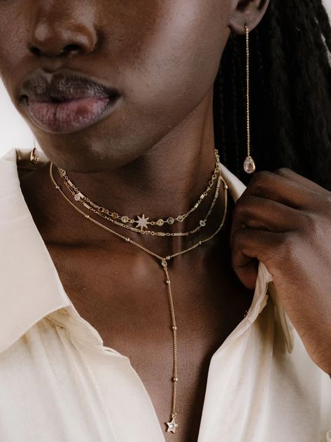 Shop Affordable, Fashion Necklaces For Women – Ettika Chunky Layered Jewelry, Stacked Necklaces Aesthetic, Gold Necklace Stacks, Jewelry Vintage Aesthetic, Chunky Jewelry Aesthetic, Necklace Photoshoot, Angelic Essence, Womb Wisdom, Dreamy Jewelry