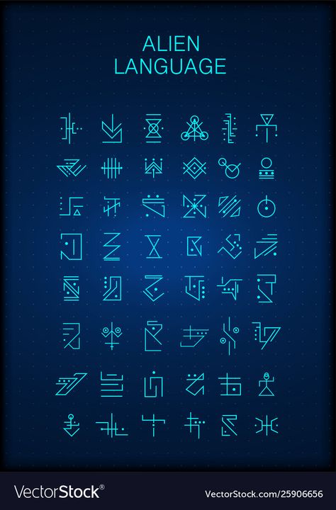 Alien Hyroglyphics, Alien Language Alphabet, Futuristic Symbols, Alien Hieroglyphics, Futuristic Alphabet, Alien Alphabet, Alien Language, Alien Symbols, Alien Vector