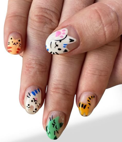 Fierce and Fun Cat Nail Art Designs for Kids, Teens, and Adults Nail Art Designs For Kids, Cat Nail Art Designs, Stamp Nails, Cat Nail Art, Korean Nail, Cat Nail, Korean Nail Art, Korean Nails, Dog Nails