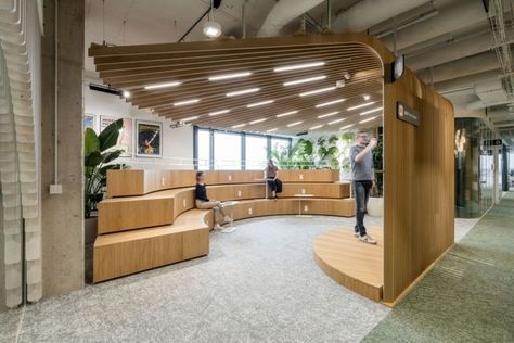 Tiered Seating Design, Collaborative Workspace Design, Communal Space, Spacious Office, Tiered Seating, Poznan Poland, Collaborative Workspace, H Design, Collaboration Space