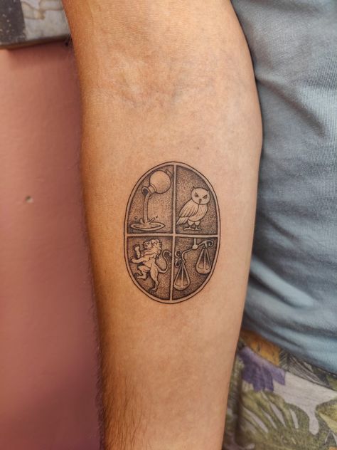 Stoicism Virtues Tattoo, Four Virtues Tattoo, Philosophy Tatoos, Roman History Tattoo, Stoicism Tattoo Ideas Men, Stoic Virtues Tattoo Ideas, Stoic Symbol Tattoo, Stoicism Tattoo Symbol, 4 Virtues Of Stoicism Tattoo