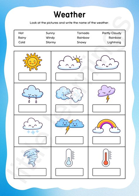 weather, worksheets, phonics, alphabets sounds, sounds, kids, kids worksheet,  flash cards, homeschool, puzzle, game, play, kids activities, alphabets, numbers, coloring, color, kids coloring Senior Kindergarten, Ivan Cruz, English Activities For Kids, Preschool Art Activities, English Lessons For Kids, English Activities, Weather Forecast, Preschool Art, Kindergarten Worksheets