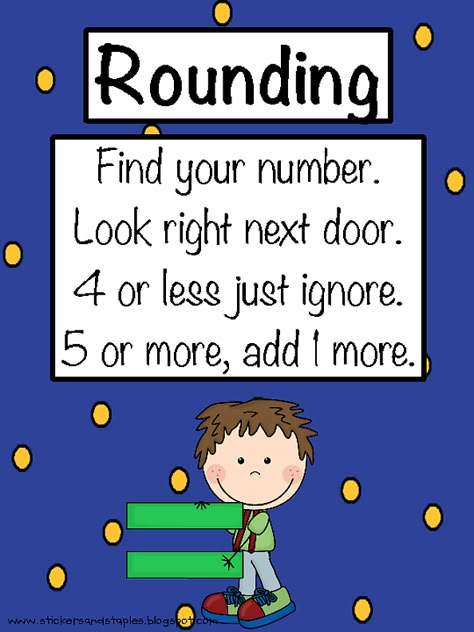 I so needed this today during my rounding lesson.  I was actually trying to come up with something cute that rhymed... who knew? Rounding Rhyme, Rounding Poster, Rounding Strategies, Rounding Lesson, Rounding Rules, Teaching Rounding, Poem Poster, Rounding Numbers, Math Journal