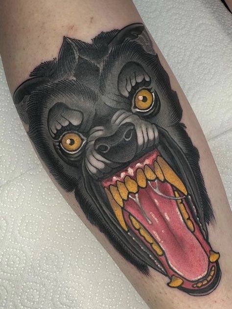 Werewolf Tattoo, Werewolf In London, American Werewolf In London, Traditional Tattoo Sleeve, London Tattoo, Neo Traditional, Tattoo Sleeve, Traditional Tattoo, I Tattoo