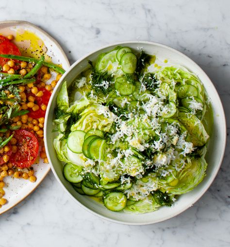 Iceberg Lettuce & Cucumber Salad — Every Night of the Week Lettuce Cucumber Salad, Iceberg Lettuce Recipes, Iceberg Lettuce Salad, Iceberg Salad, Lettuce Recipes, Iceberg Lettuce, Lettuce Salad, Wine Vinegar, White Wine Vinegar