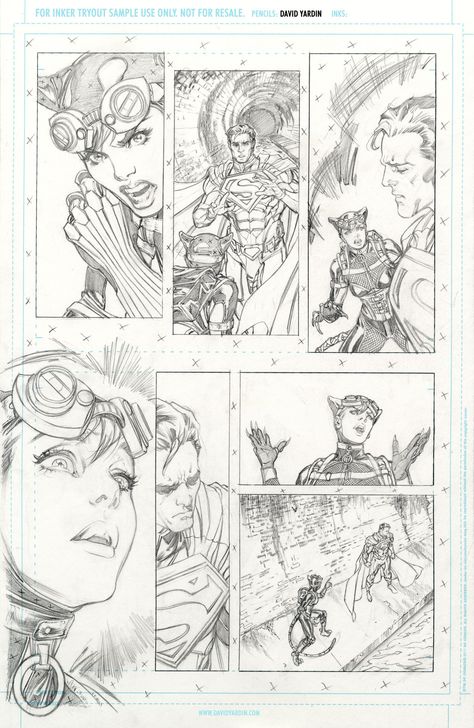 Hi-Res Pencils for inkers Injustice 17 page 7 by davidyardin.deviantart.com on @DeviantArt Comic Pencils For Inking, Comic Book Pencils, Comics Drawing Style, Pencil Comic, Injustice Gods Among Us, Comic Book Genres, Comic Book Drawing, Comic Book Layout, Comic Tutorial