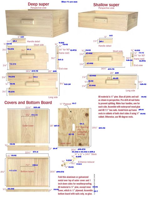 Build Your Own Beehive Keeping Backyard Bees Build A Bee Hive, Beehive Plans, Diy Bee Hive, Beekeeping Diy, Building A Beehive, Bee Keeping Hives, Honey Bees Keeping, Bee Hives Boxes, Bee Hives Diy