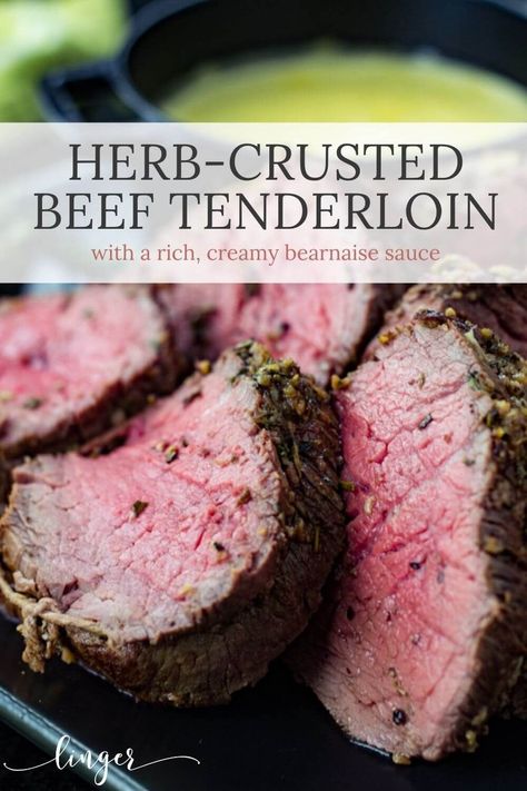 How to cook an easy whole herb-crusted beef tenderloin. This roast is first seared in a cast-iron skillet then baked in the oven to perfect tenderness. The best Christmas Dinner for your holiday table this year. Asian Flank Steak, Beef Tenderloin Roast, Steak Rubs, Tenderloin Roast, Meat Rubs, Spiced Beef, Cooking With Beer, Pork Loin Roast, Angus Beef